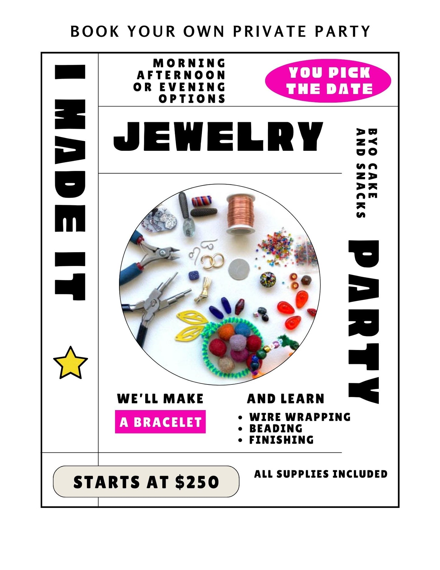 Book Your Own Private Wire Wrapping Class/Party : Bracelets!