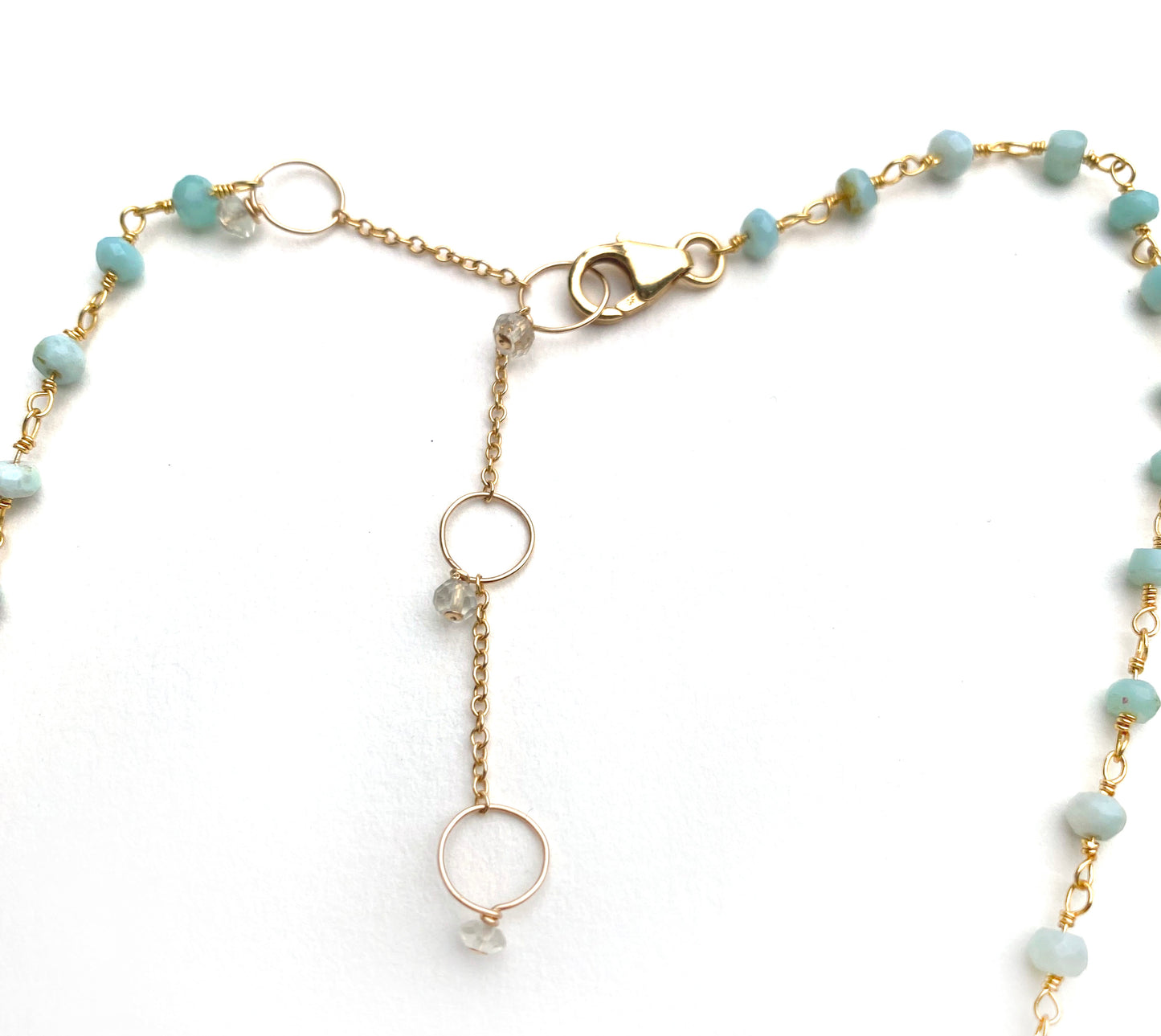 Ruby, Pale Green Tourmaline and Peruvian Opal