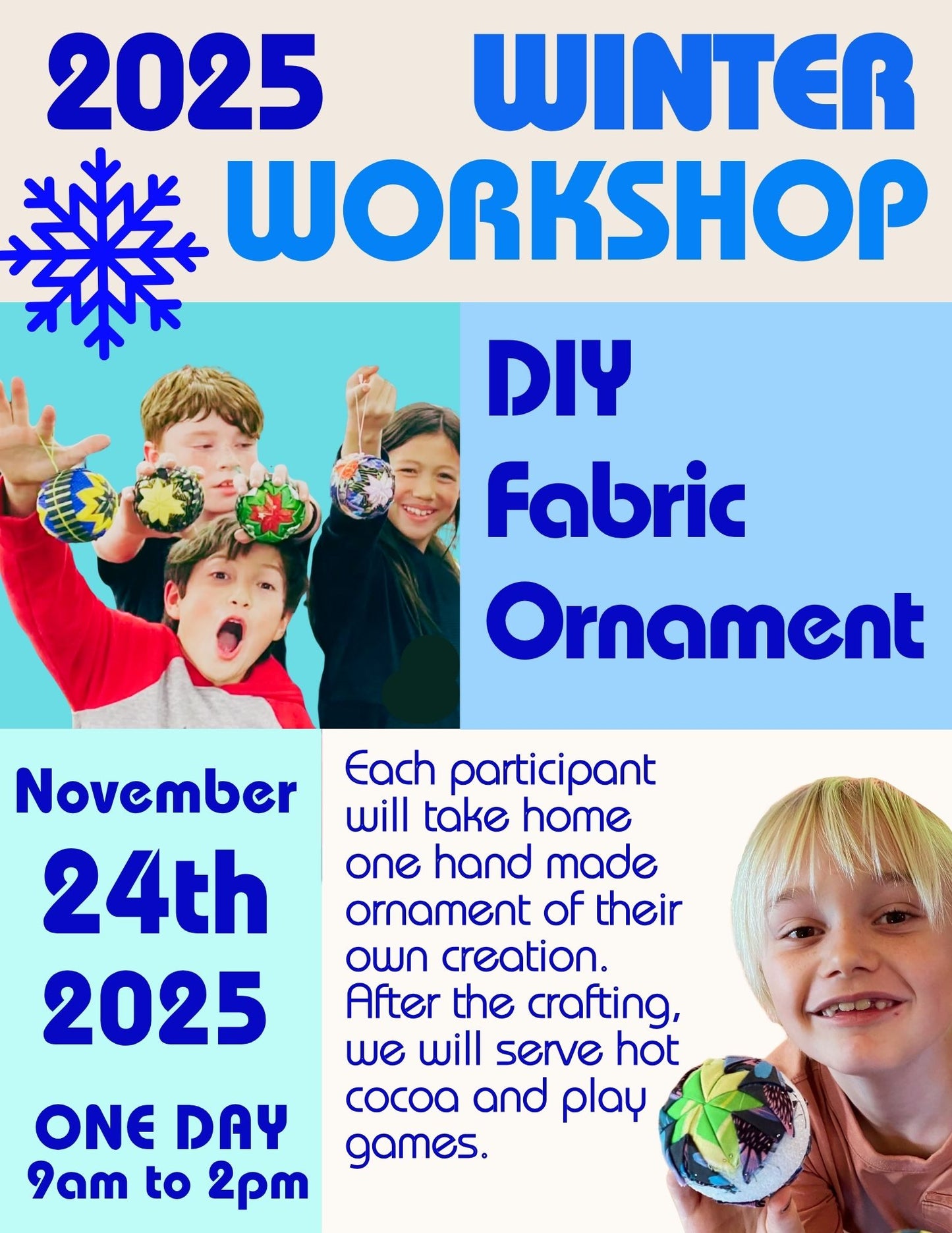 Kids Holiday Craft Workshop: Fabric Ornaments 11/24/25