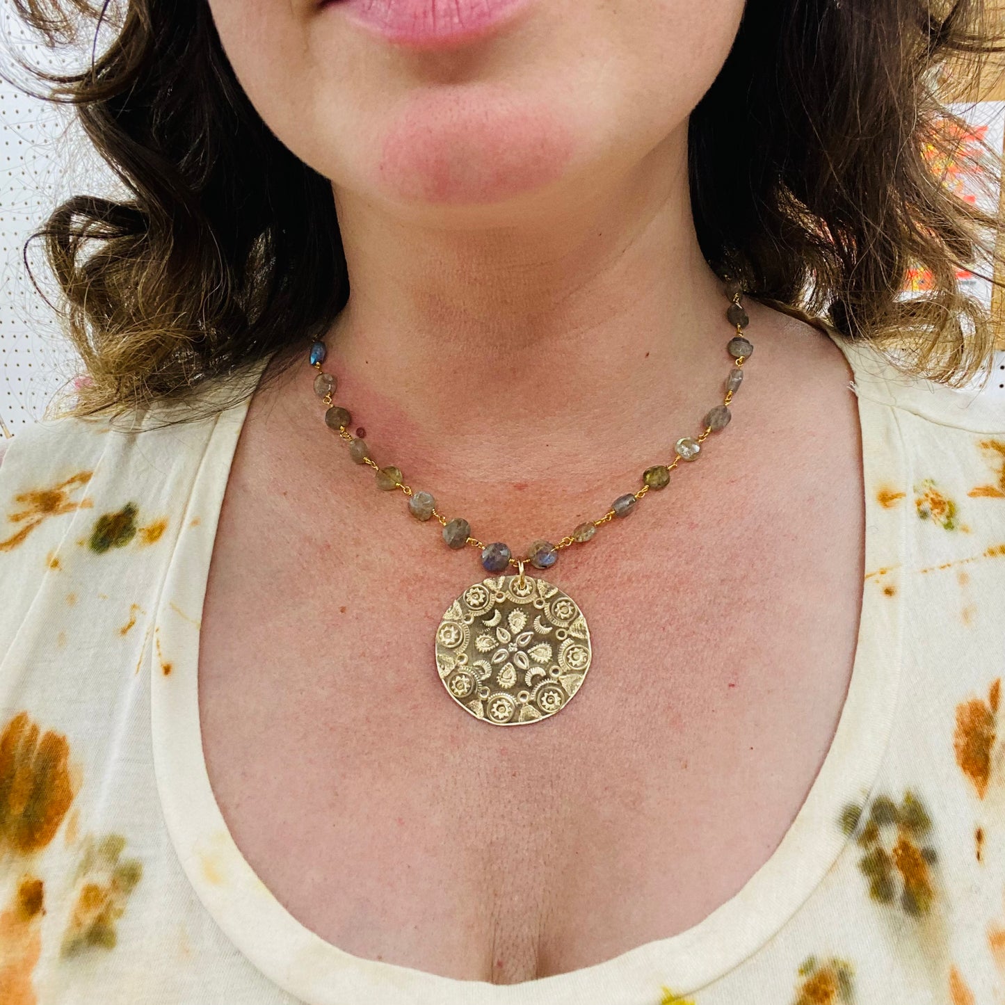 Golden Mandala Labradorite Necklace