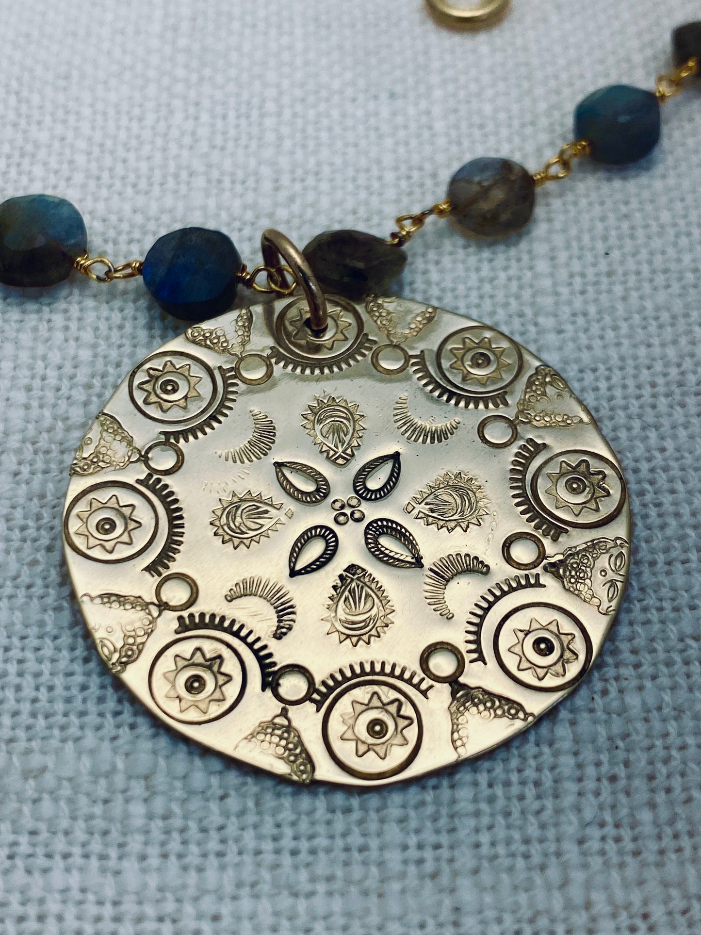 Golden Mandala Labradorite Necklace