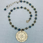 Stamped Golden Mandala Labradorite Necklace