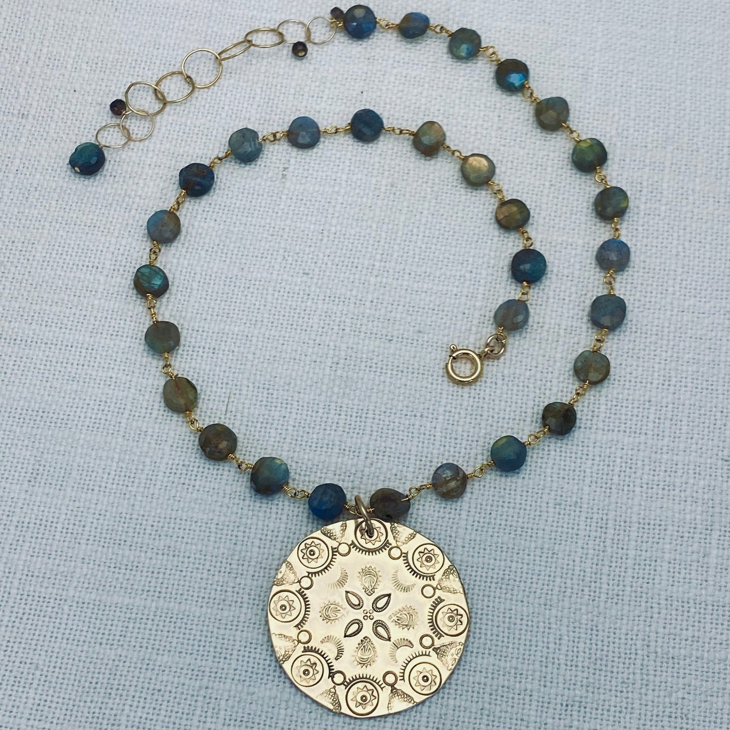 Golden Mandala Labradorite Necklace