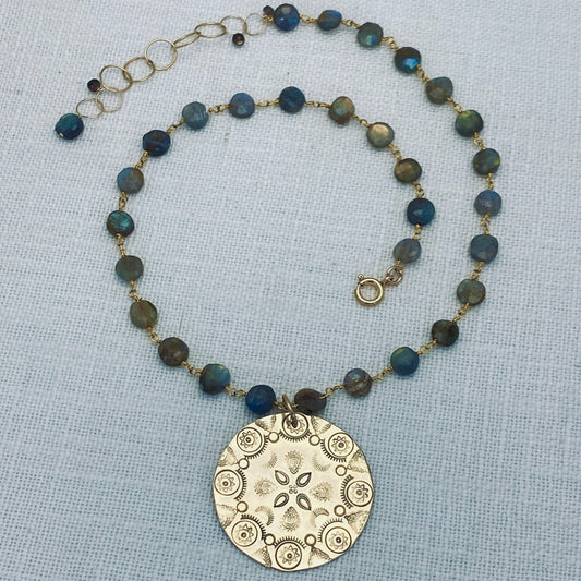 Golden Mandala Labradorite Necklace