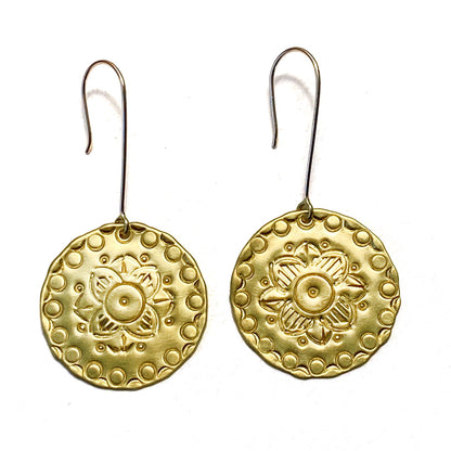 Stamped Circle Earrings