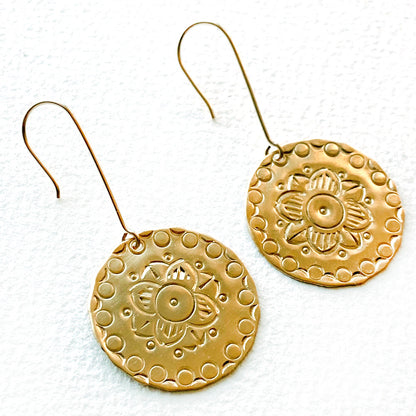 Stamped Circle Earrings